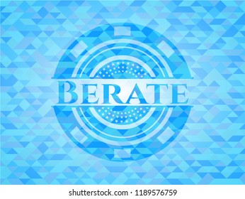 Berate light blue emblem. Mosaic background