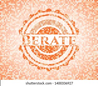 Berate orange mosaic emblem. Vector Illustration. Detailed.