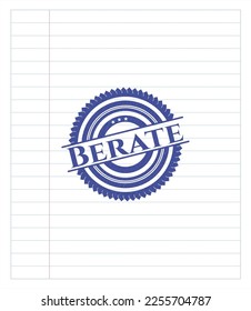 Berate with pen strokes. Blue ink. Vector Illustration. Detailed. 