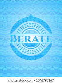Berate water wave representation emblem background.
