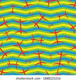 Berber (Amazigh) flag colors with 
 the Z symbol seamless pattern
