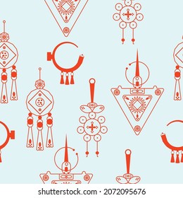 Berber jewelry seamless pattern. Vector