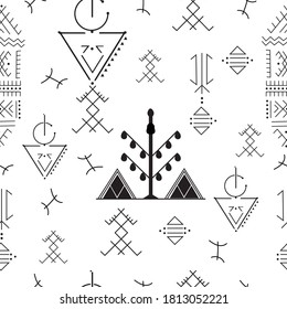 Berber Tattoos collection seamless pattern