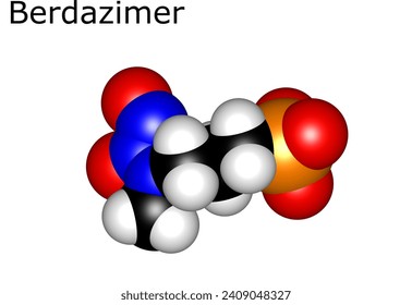 Berdazimer molecular structure; Berdazimer is used to treat molluscum contagiosum and under evaluation for acne; Berdazimer is a nitric oxide donor and  promotes nitric oxide release