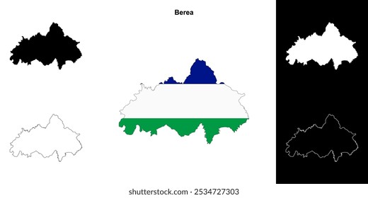 Conjunto de mapa de contorno del distrito de Berea