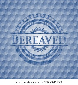 Bereaved blue badge with geometric pattern background. Vector Illustration. Detailed.