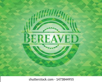 Bereaved green emblem. Mosaic background. Vector Illustration. Detailed.