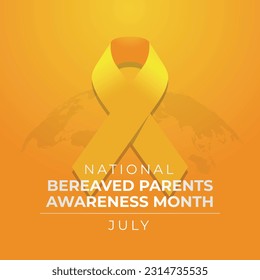 bereaved parents awareness month design template. bereaved parents awareness month ribbon design. yellow ribbon. bereaved parents svg