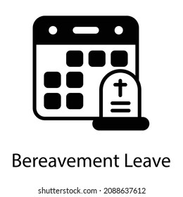 Bereavement leave in solid design icon, editable vector  svg