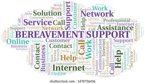 Bereavement Support word cloud vector made with text only svg