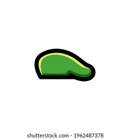 Beret Army Outline Icon Logo Vector Illustration
