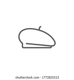 Beret cap vector icon symbol isolated on white background