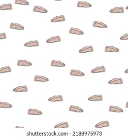 Beret engraved seamless pattern. Vintage headdress in hand drawn style. Sketch texture for fabric, wallpaper, textile, print, title, wrapping paper. Vector illustration.