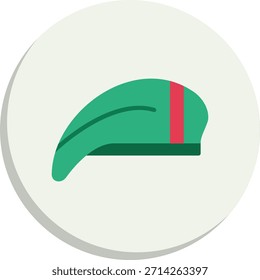 Beret Flat Circle Style Icon