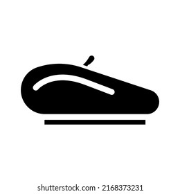 beret french hat glyph icon vector. beret french hat sign. isolated symbol illustration