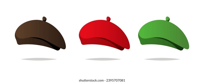 Vector de sombrero Beret aislado en fondo blanco