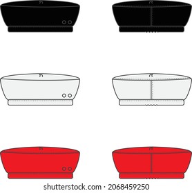 Beret hats fashion flat templates