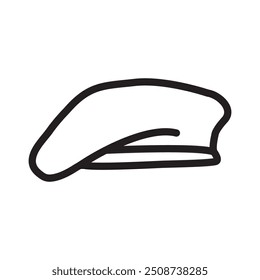 Beret icon Black line art vector logo