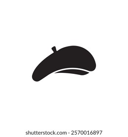 Beret icon black and white vector outline sign