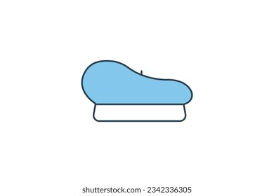 beret icon. icon related to painting. flat line icon style. Simple vector design editable