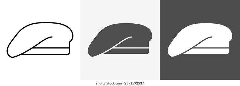 Beret icon set vector art