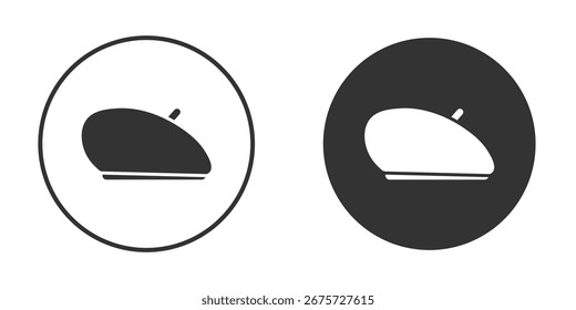 Beret-Symbol. Designs von Schildern. festes Piktogramm