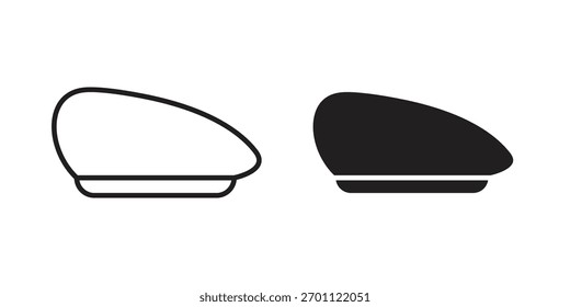 Paquete de línea de trazo plano y de moda de glifo de Vector de icono de boina