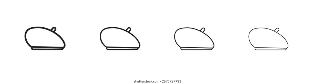 Beret icon vector illustration, line design icon. Editable strokes.