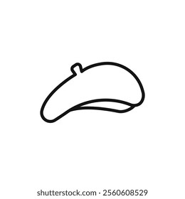Beret icon vector line logo art