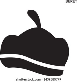 Beret icon white background simple element illustration clothes concept isolated editable logo symbol design can be use