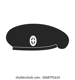 Beret of military vector black icon. Vector illustration beret of military on white background. Isolated black illustration icon of hat army .
