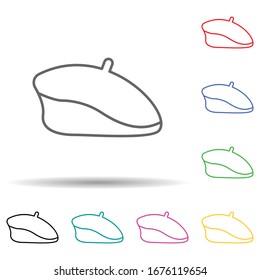 Beret multi color set icon. Simple thin line, outline vector of hats icons for ui and ux, website or mobile application