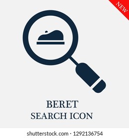 Beret search icon. Editable Beret search icon for web or mobile.