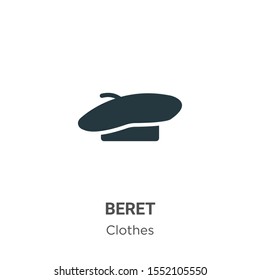 Beret vector icon on white background. Flat vector beret icon symbol sign from modern clothes collection for mobile concept and web apps design.