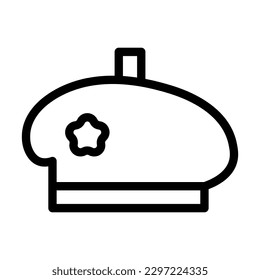 Beret Vector Line Icon Design