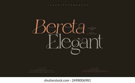 Bereta elegant, wedding logo alphabet letters font and number typography italic luxury classic lettering serif fonts decorative