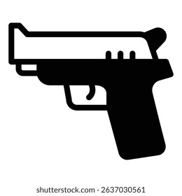 Beretta pistol solid icon, law enforcement concept. Vector graphics. Pistol gun, police weapon sign on white background, style mobile or design