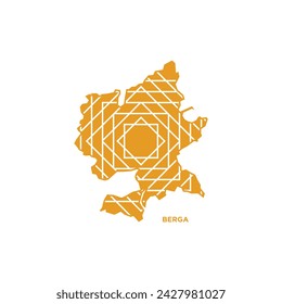 Berga Map - World Map International vector template. German region silhouette vector illustration