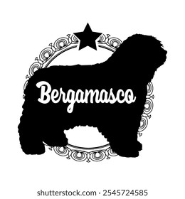 Bergamasco. dog silhouette, dog, dog breeds,  vector, silhouette, logo design, animal, illustration, icon, sign, black, pet