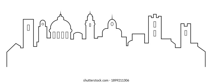 Bergamo skyline in white background in vector file