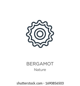 Bergamot icon. Thin linear bergamot outline icon isolated on white background from nature collection. Line vector sign, symbol for web and mobile