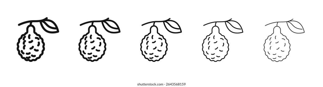 Signo de ilustración de conjunto de esquema de Vector de icono de bergamota