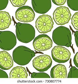 Bergamot illustration. Fresh organic food. Doodle style. Design icon, print, logo, symbol, decor, textile, paper.