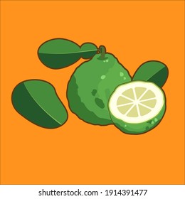 Bergamot on a yellow background.