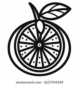 bergamot orange line art vector icon