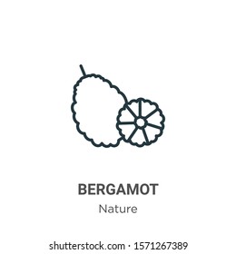 Bergamot outline vector icon. Thin line black bergamot icon, flat vector simple element illustration from editable nature concept isolated on white background