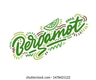 Bergamot vector illustration.Vector set of element for advertising, packaging design of products.
