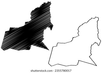 Bergeijk municipality (Kingdom of the Netherlands, Holland, North Brabant or Noord-Brabant province) map vector illustration, scribble sketch map