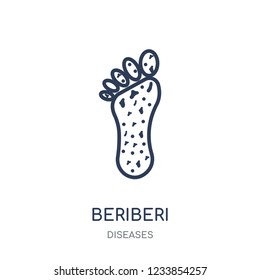 Beriberi icon. Beriberi linear symbol design from Diseases collection. Simple outline element vector illustration on white background