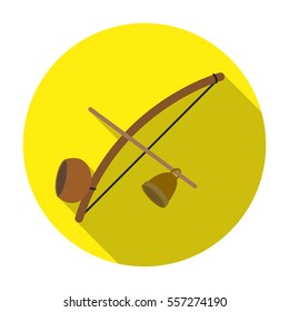 Berimbau icon in flat style isolated on white background. Brazil country symbol stock vector illustration.